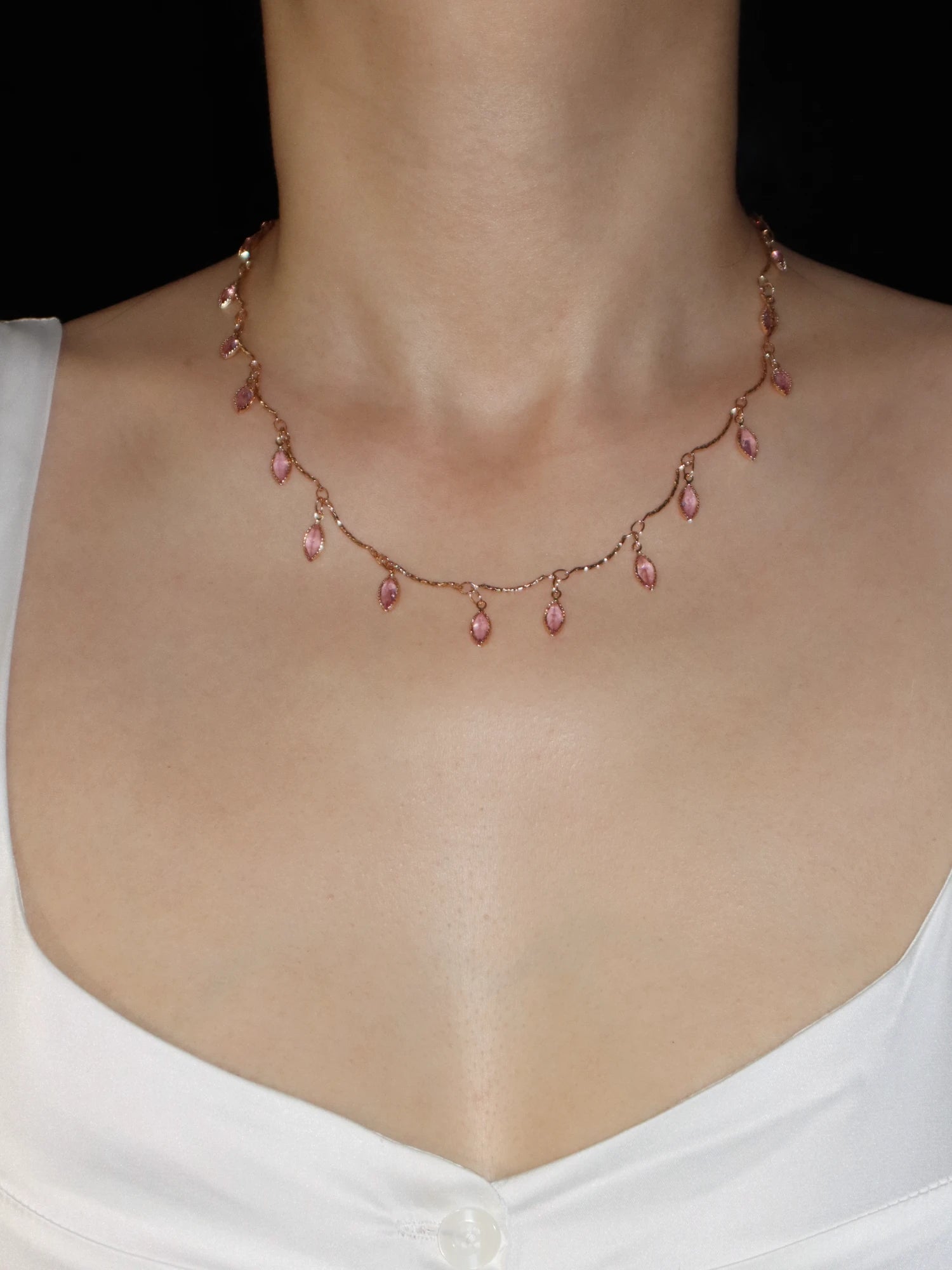 Alberta Horse Eye Pink Necklace - Kuri Jewelry