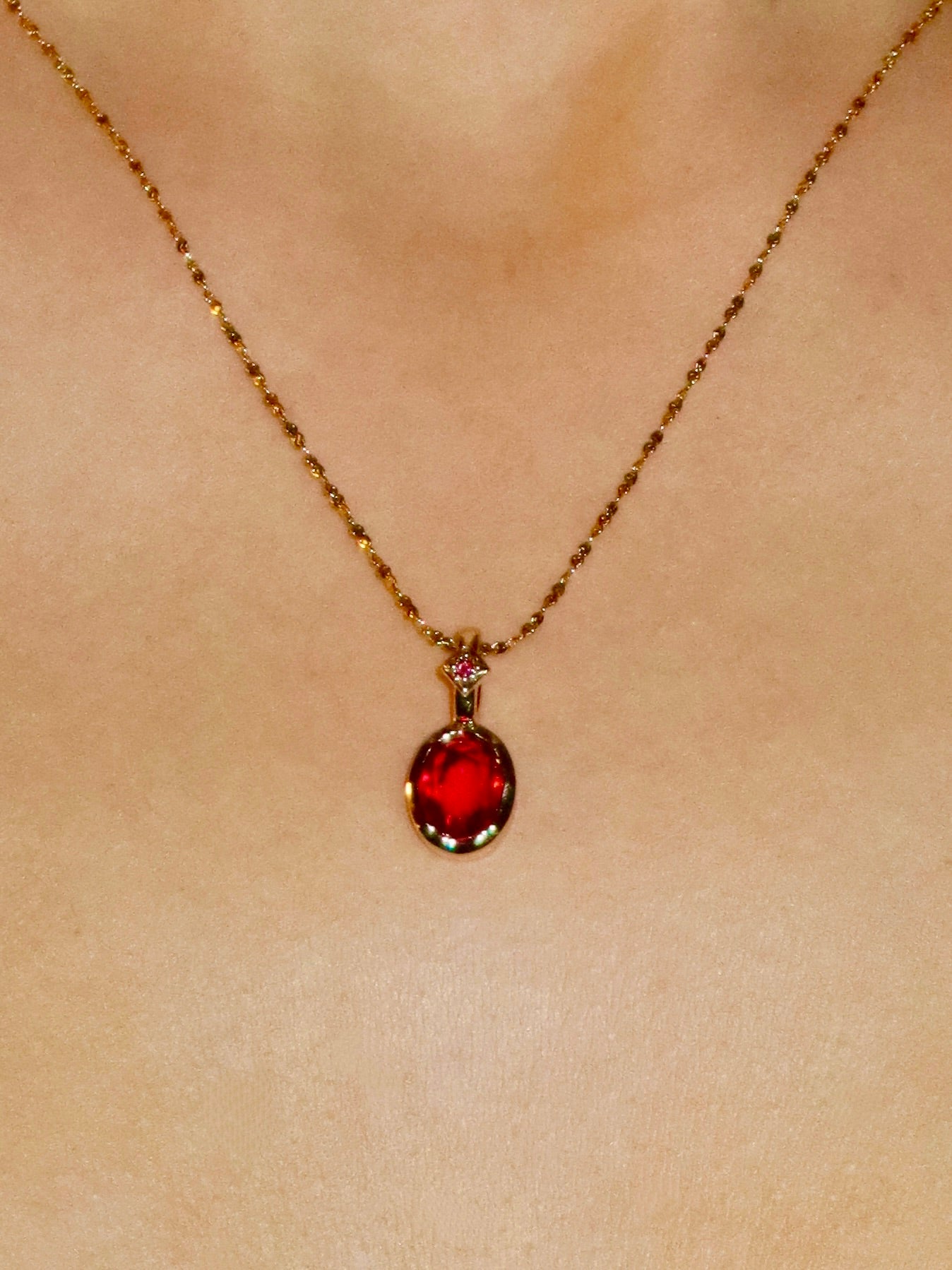 July Birthstone Ruby Necklace