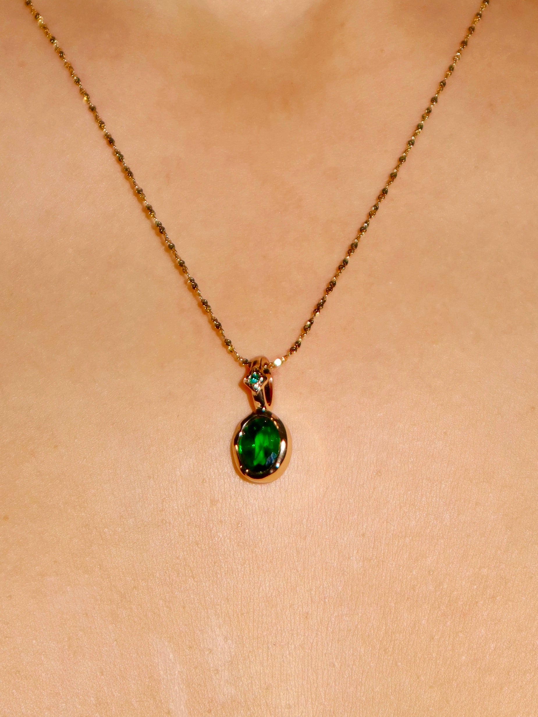May Birthstone Emerald Necklace