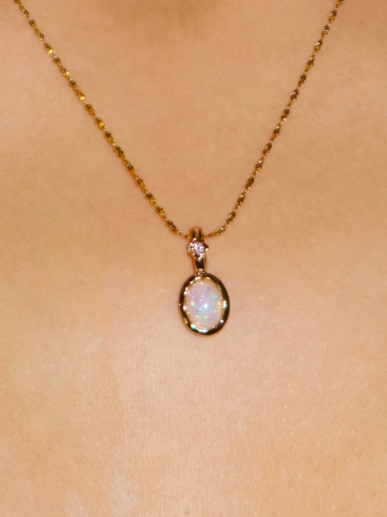 October Birthstone Opal Necklace