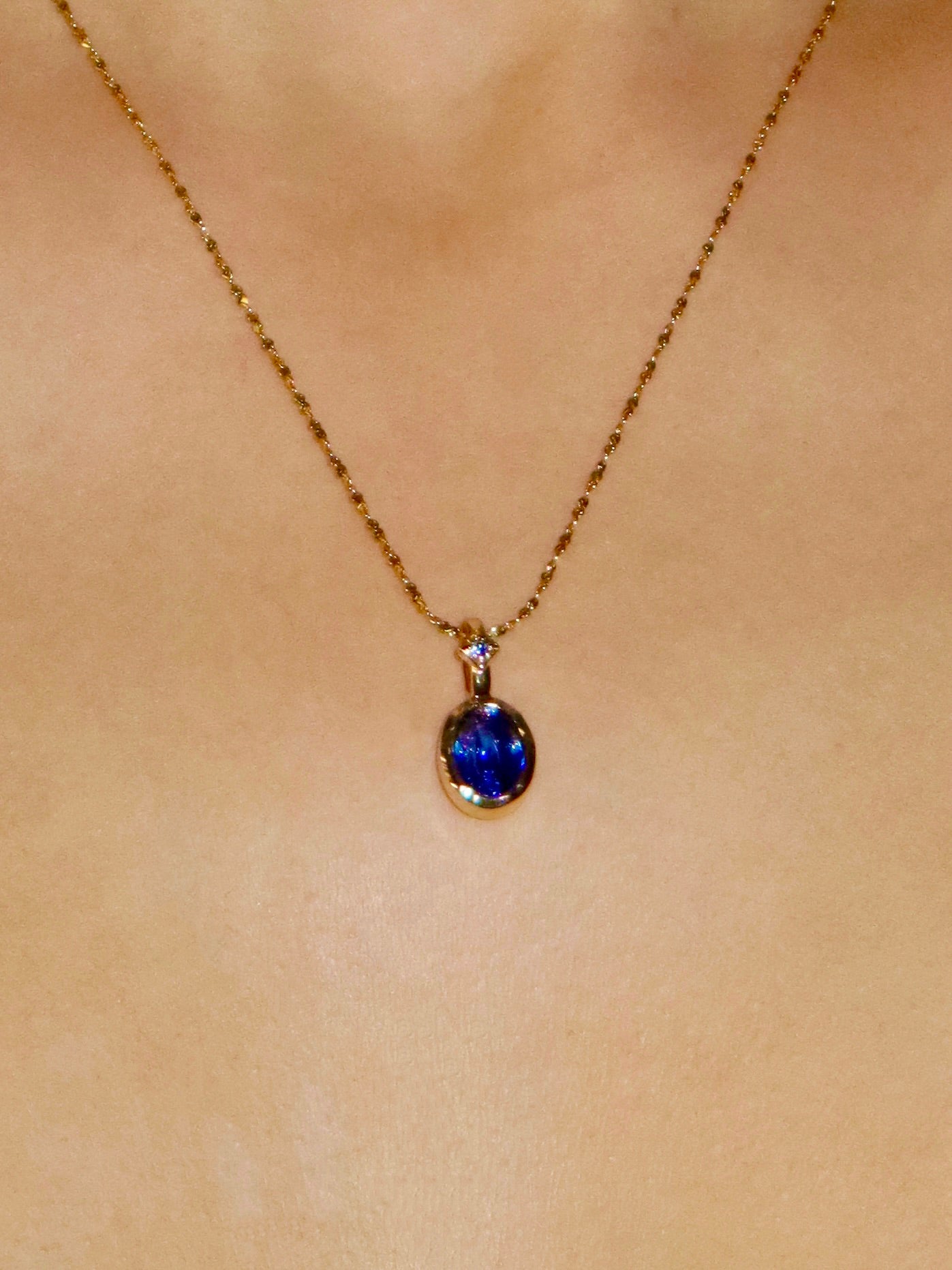 September Birthstone Sapphire Necklace