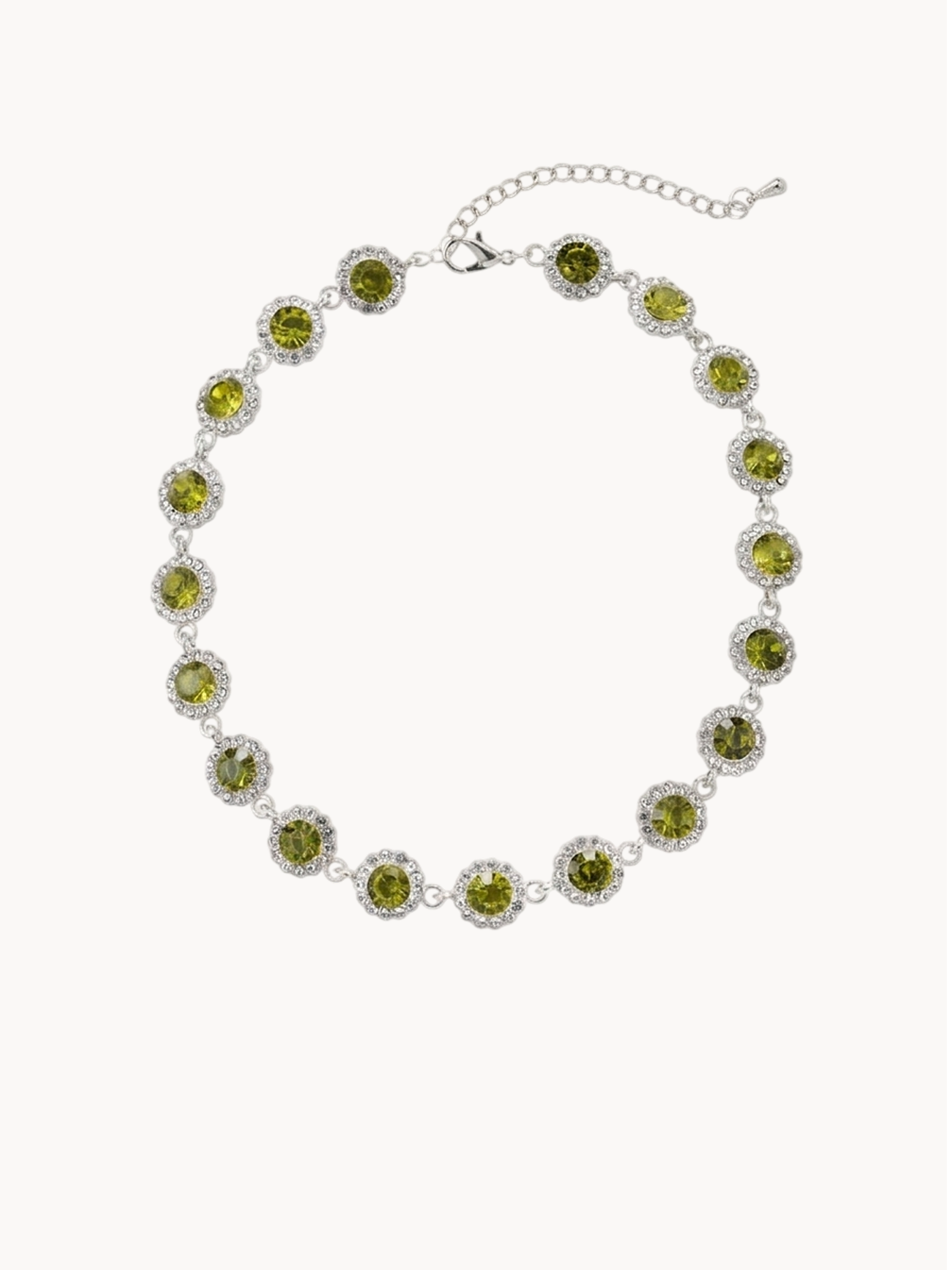 Iris Green Choker in Silver