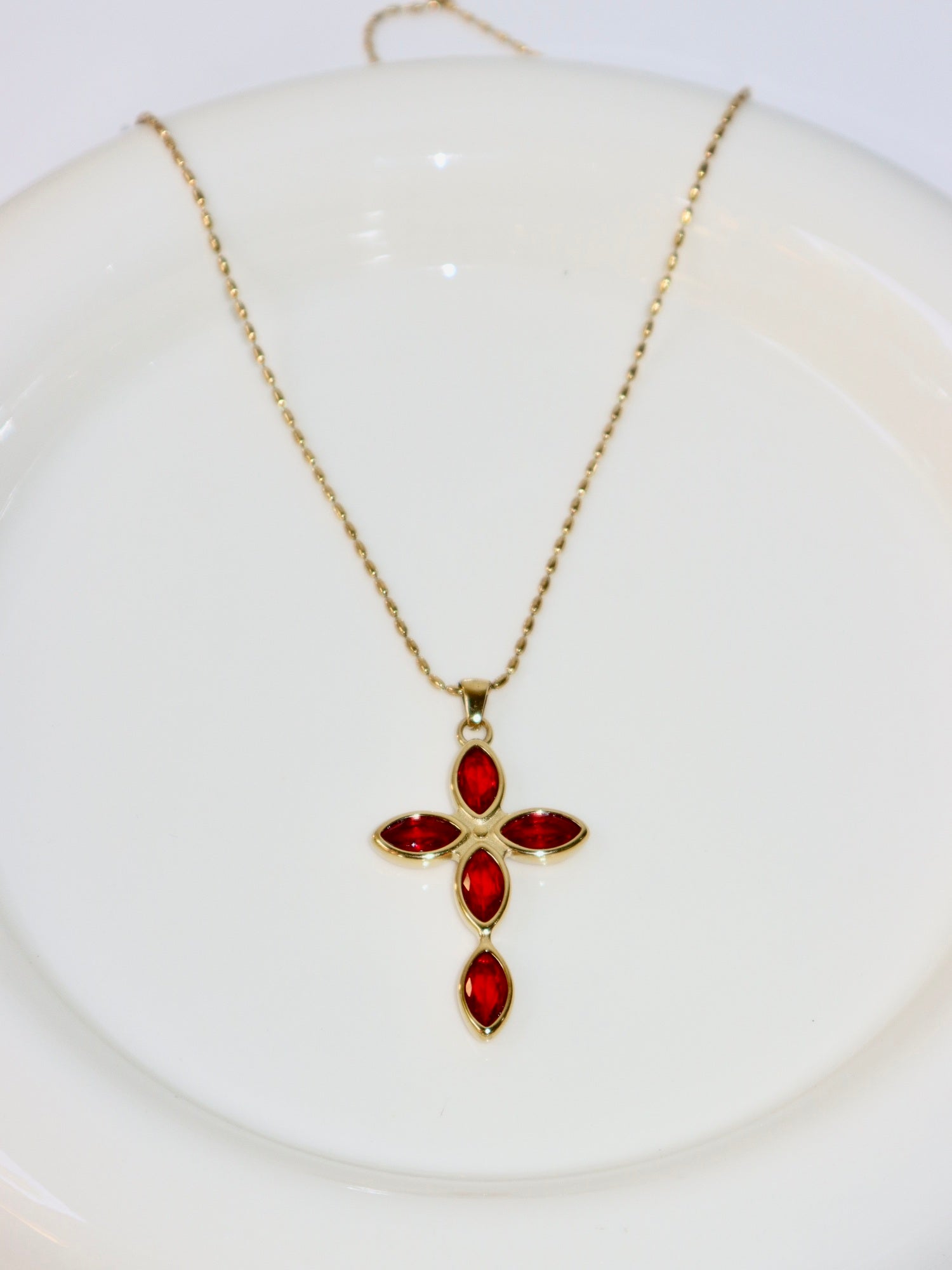 Irma Red Cross Necklace