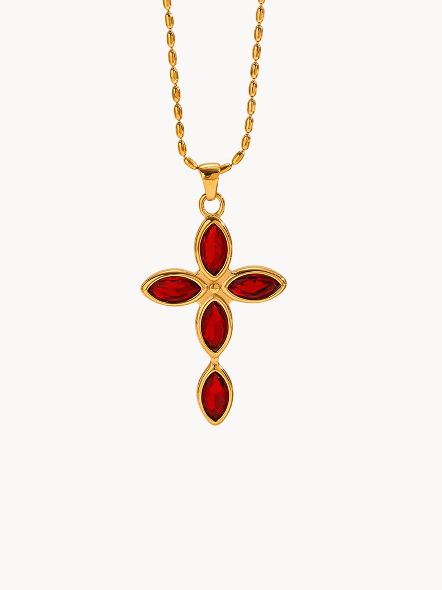 Irma Red Cross Necklace