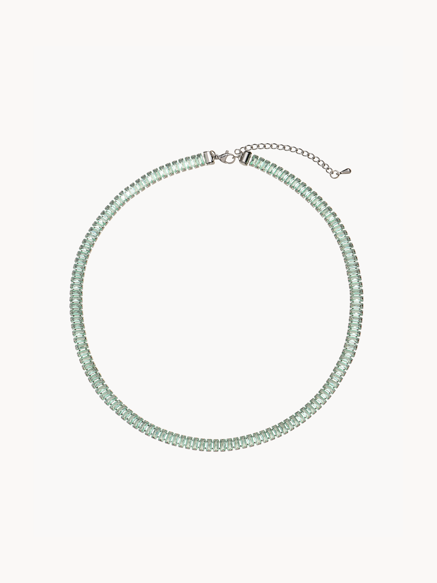 Josie Light Green Silver Necklace