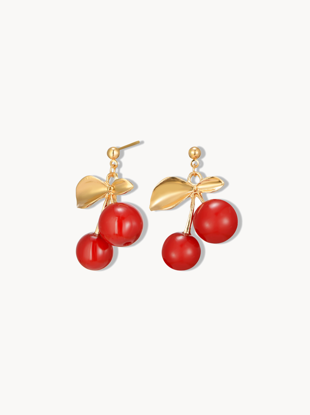 Lisa Golden Cherry Earrings - Kuri Jewelry