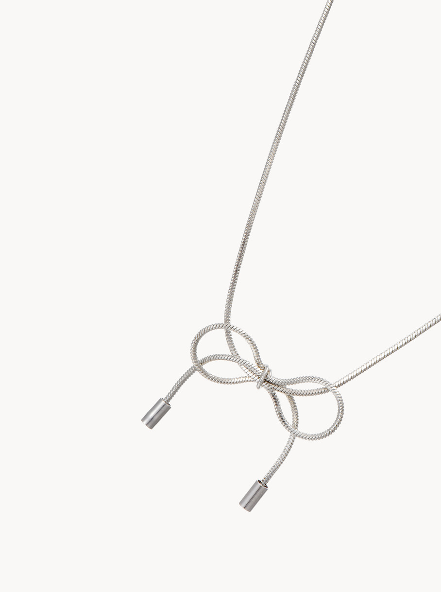 Di Silver Ribbon Choker Necklace - Kuri Jewelry