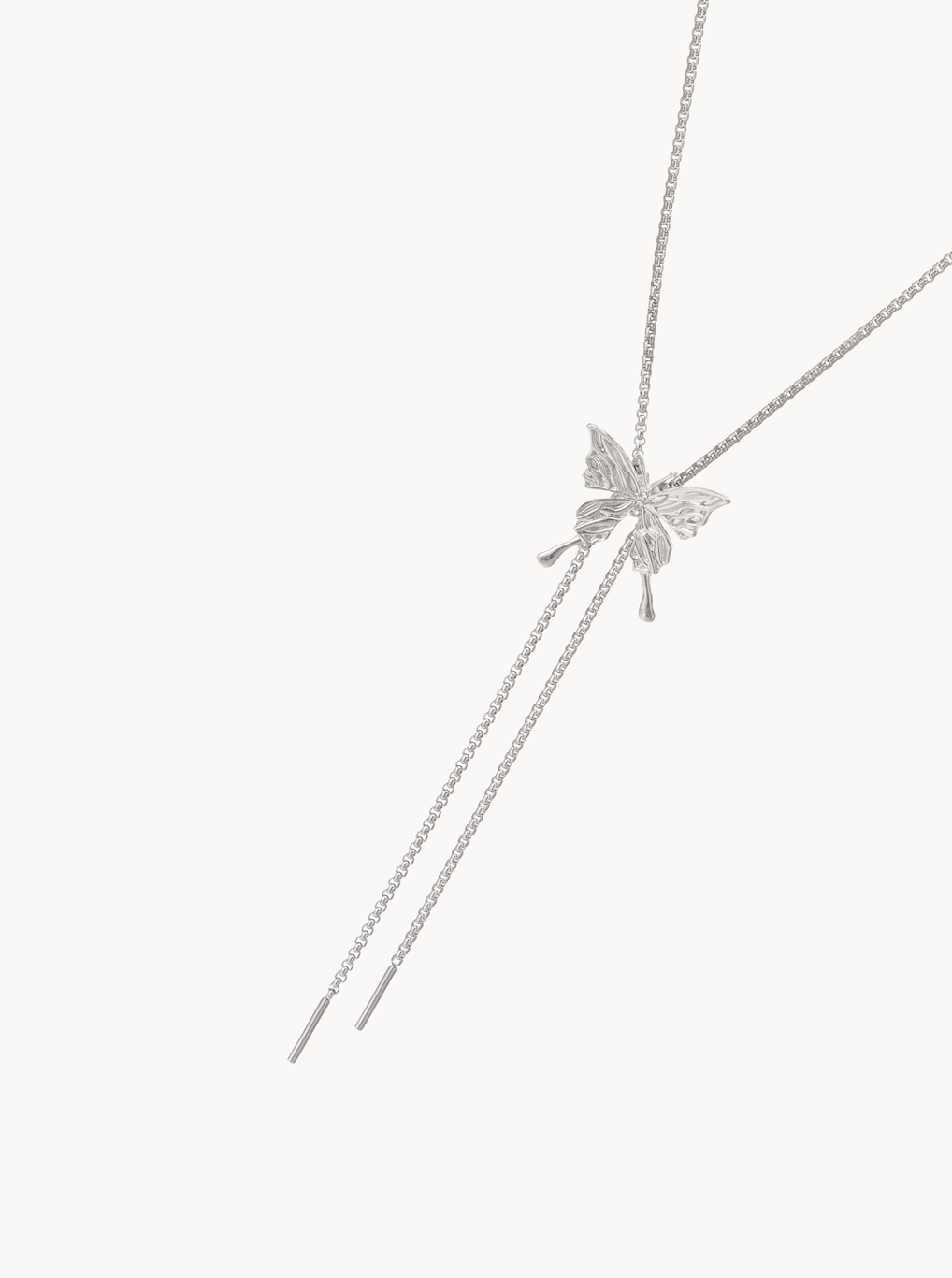 Eileen Silver Butterfly Necklace - Kuri Jewelry