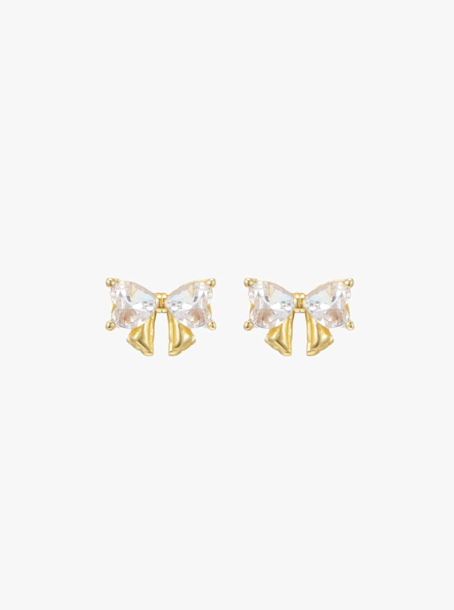Evelyn Golden Bow Earrings - Kuri Jewelry
