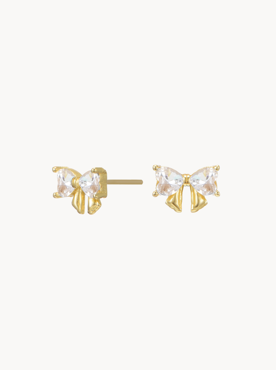 Evelyn Golden Bow Earrings - Kuri Jewelry