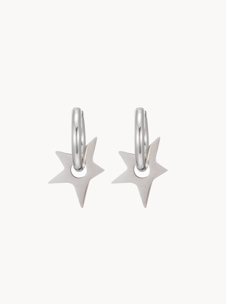 Ella Star Hoop Earrings - Kuri Jewelry