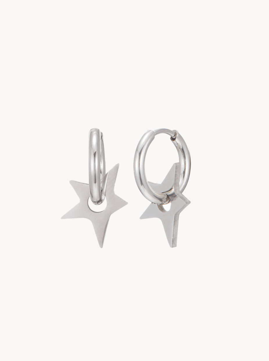 Ella Star Hoop Earrings - Kuri Jewelry