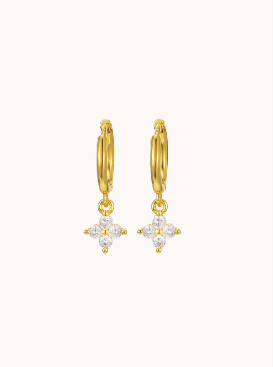Lucky Clover Hoop Earrings - Kuri Jewelry