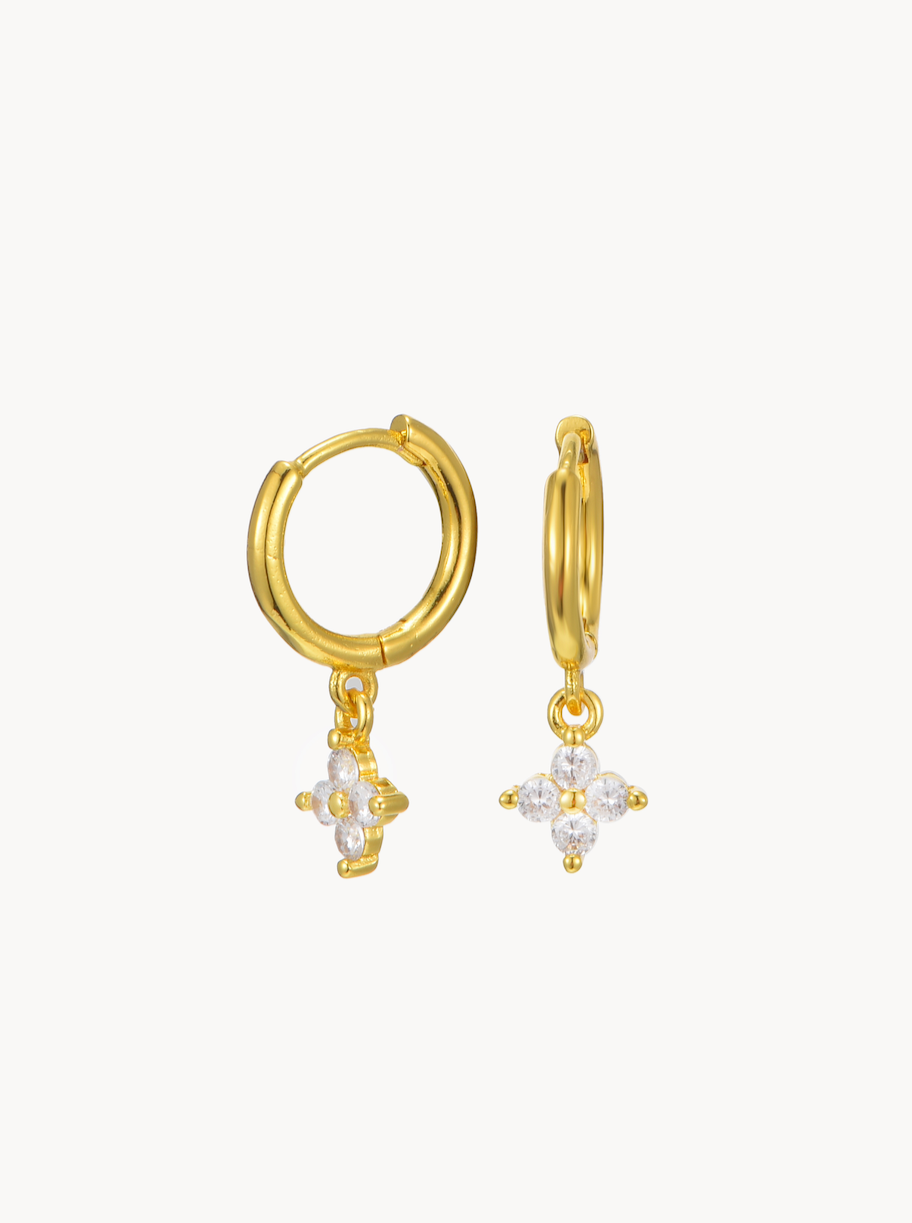 Lucky Clover Hoop Earrings - Kuri Jewelry