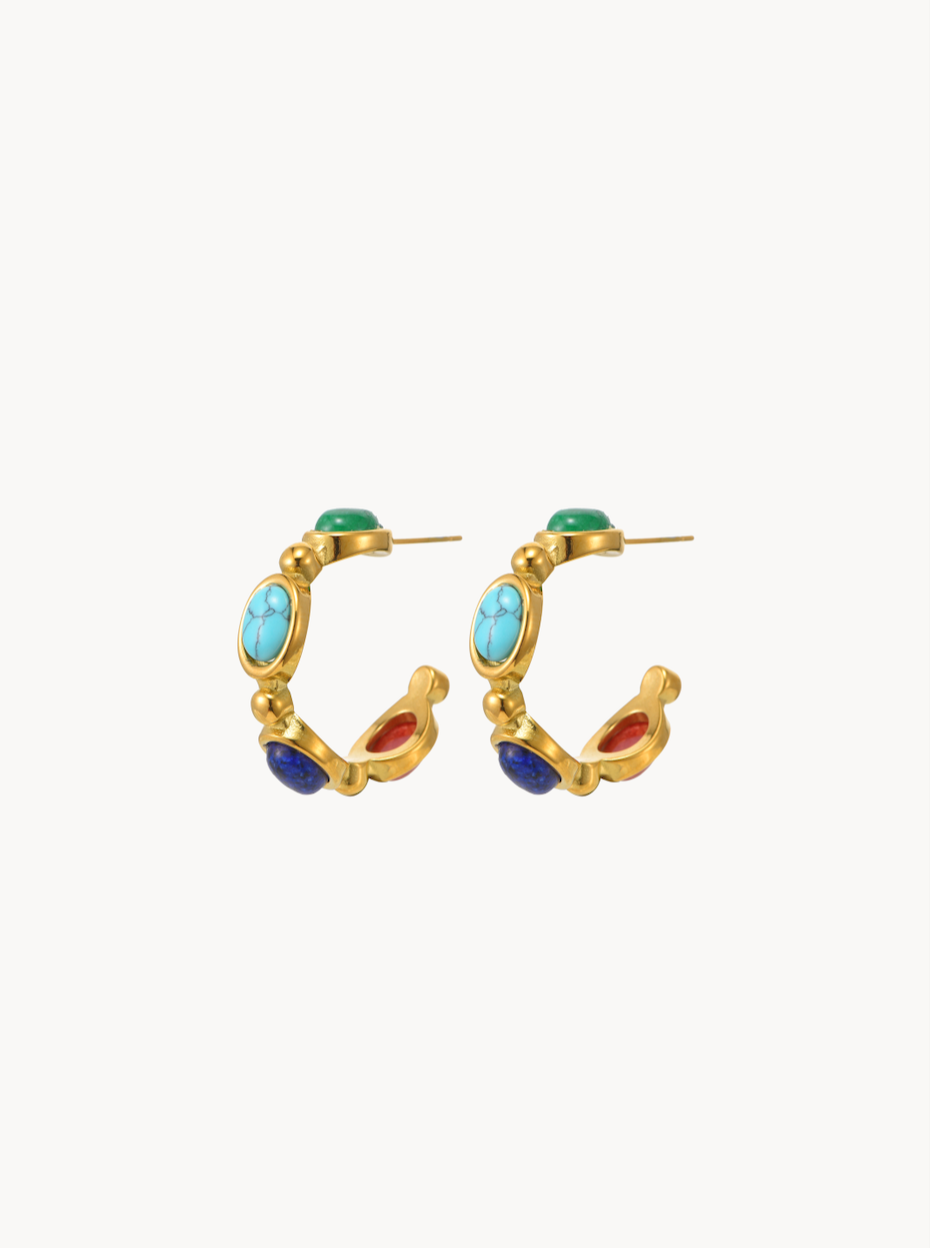 Eliza Colored Stone Earrings - Kuri Jewelry
