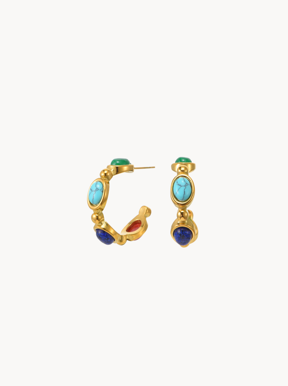 Eliza Colored Stone Earrings - Kuri Jewelry