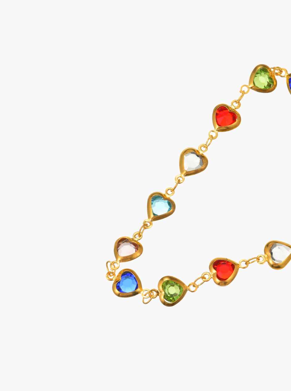 Margaret Colorful Hearts Bracelet - Kuri Jewelry