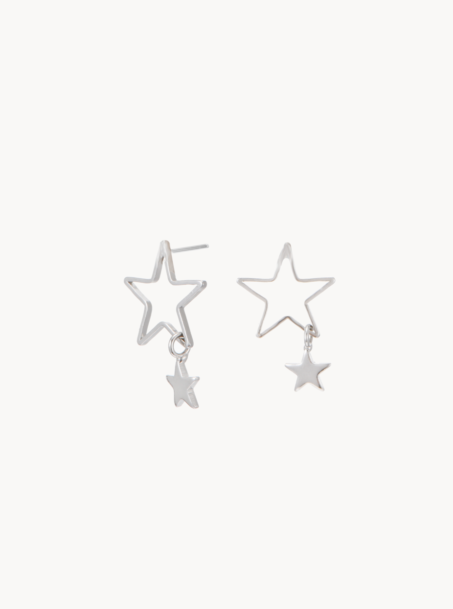 Astrid Silver Stars Stud Earrings - Kuri Jewelry