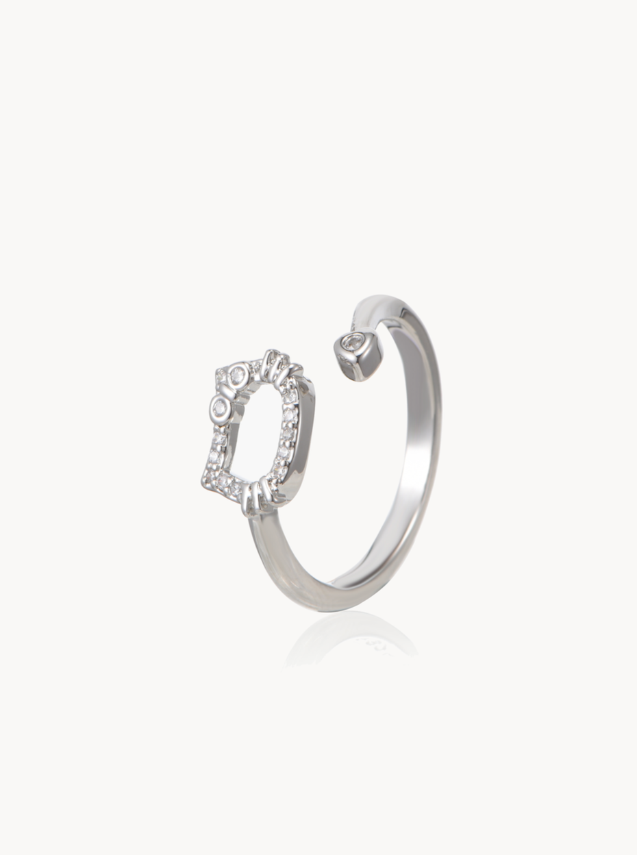 Kitty Heart Ring in Silver - Kuri Jewelry