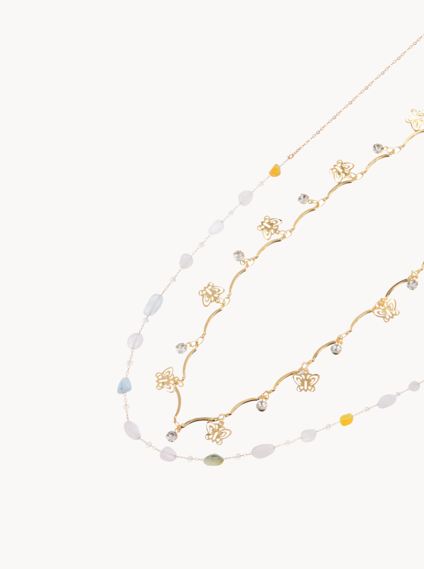 Letitia Butterflies Layered Waist Chain - Kuri Jewelry
