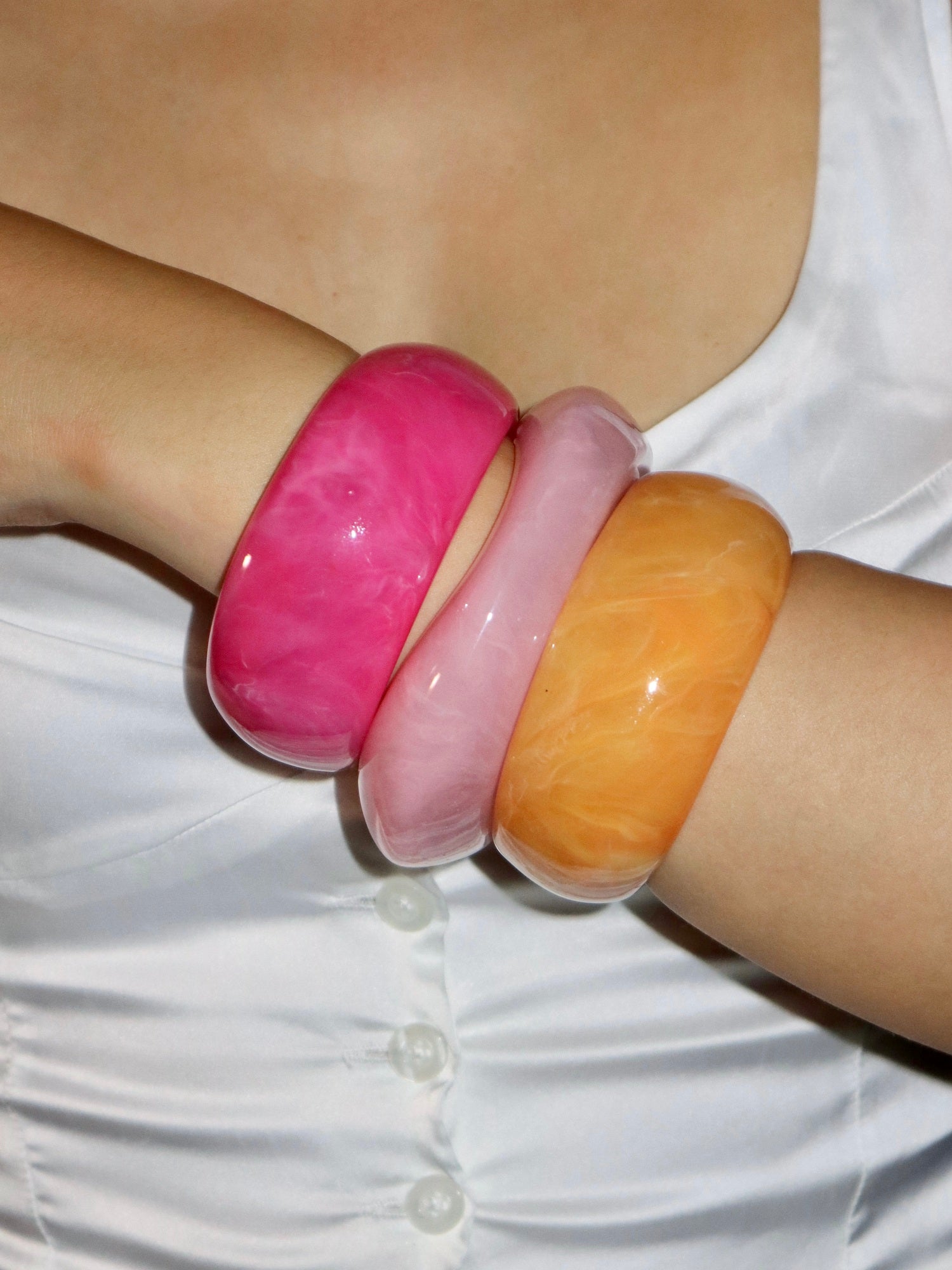 Lena Chunky Resin Bangle Collection | Elegant Minimalist Jewelry – Kuri