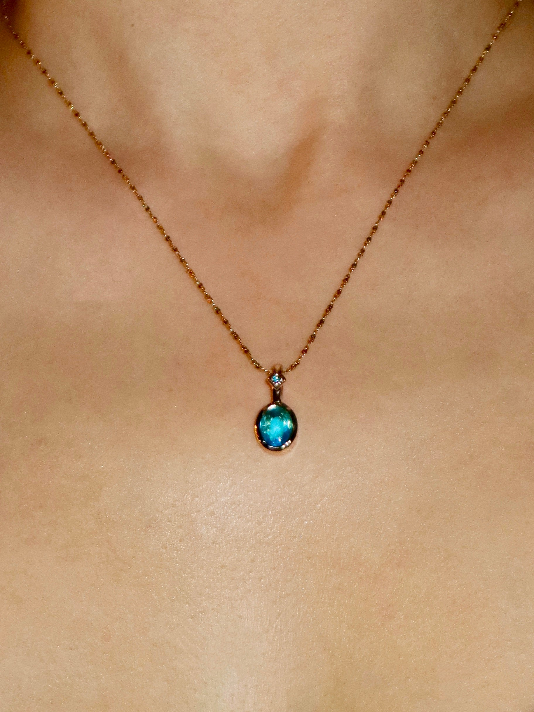 March Birthstone Aquamarine Necklace | Kuri Jewelry