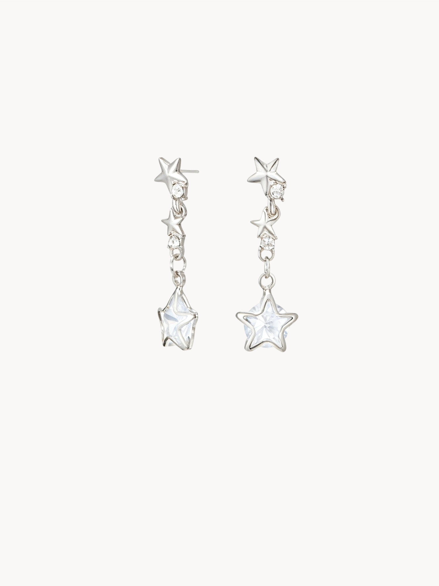Nova Star Silver Drop Earrings