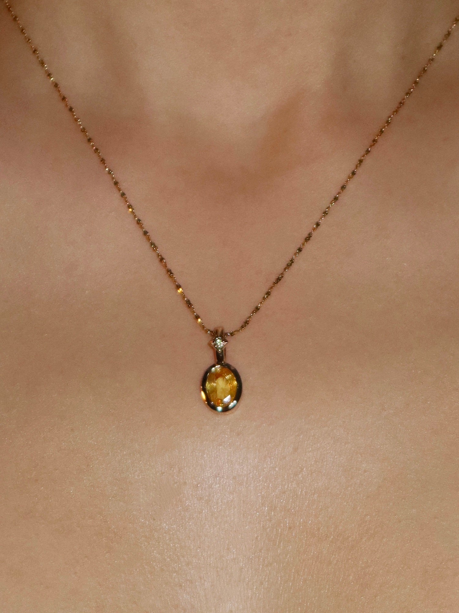 November Birthstone Citrine Necklace | Kuri Jewelry