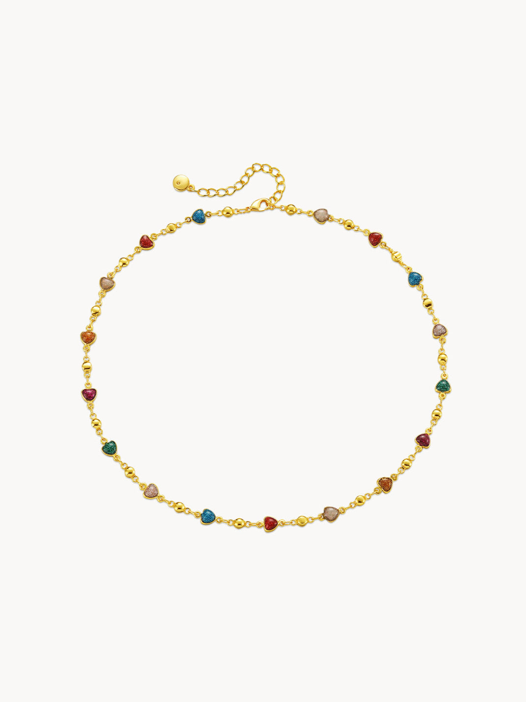 Brook Colorful Hearts Chain Necklace