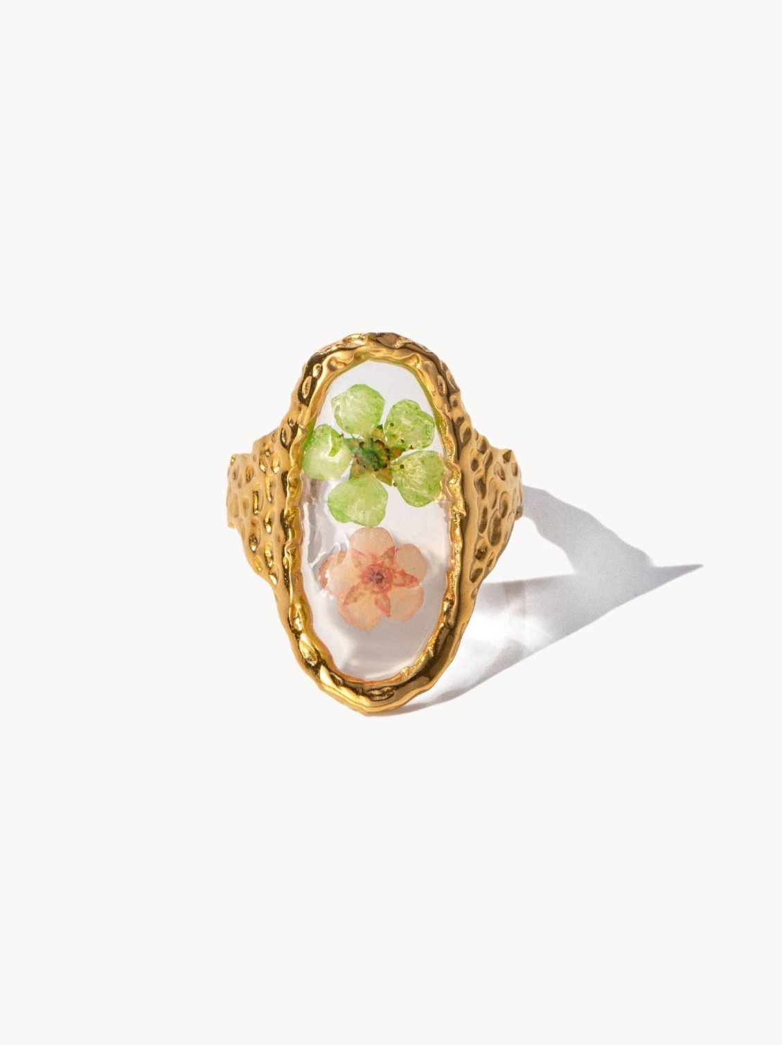 Lilian Flower Golden Ring - Kuri Jewelry