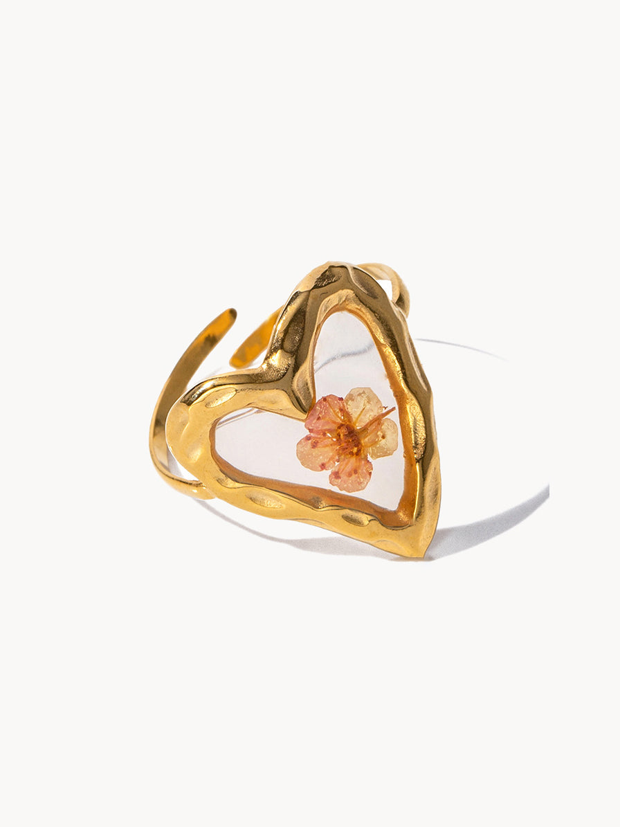 Lilian Flower Golden Ring - Kuri Jewelry
