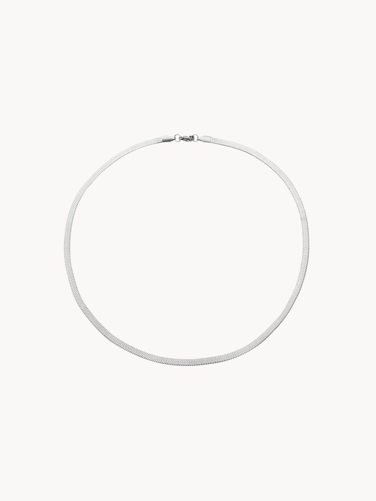 Herringbone Silver Chain Necklace