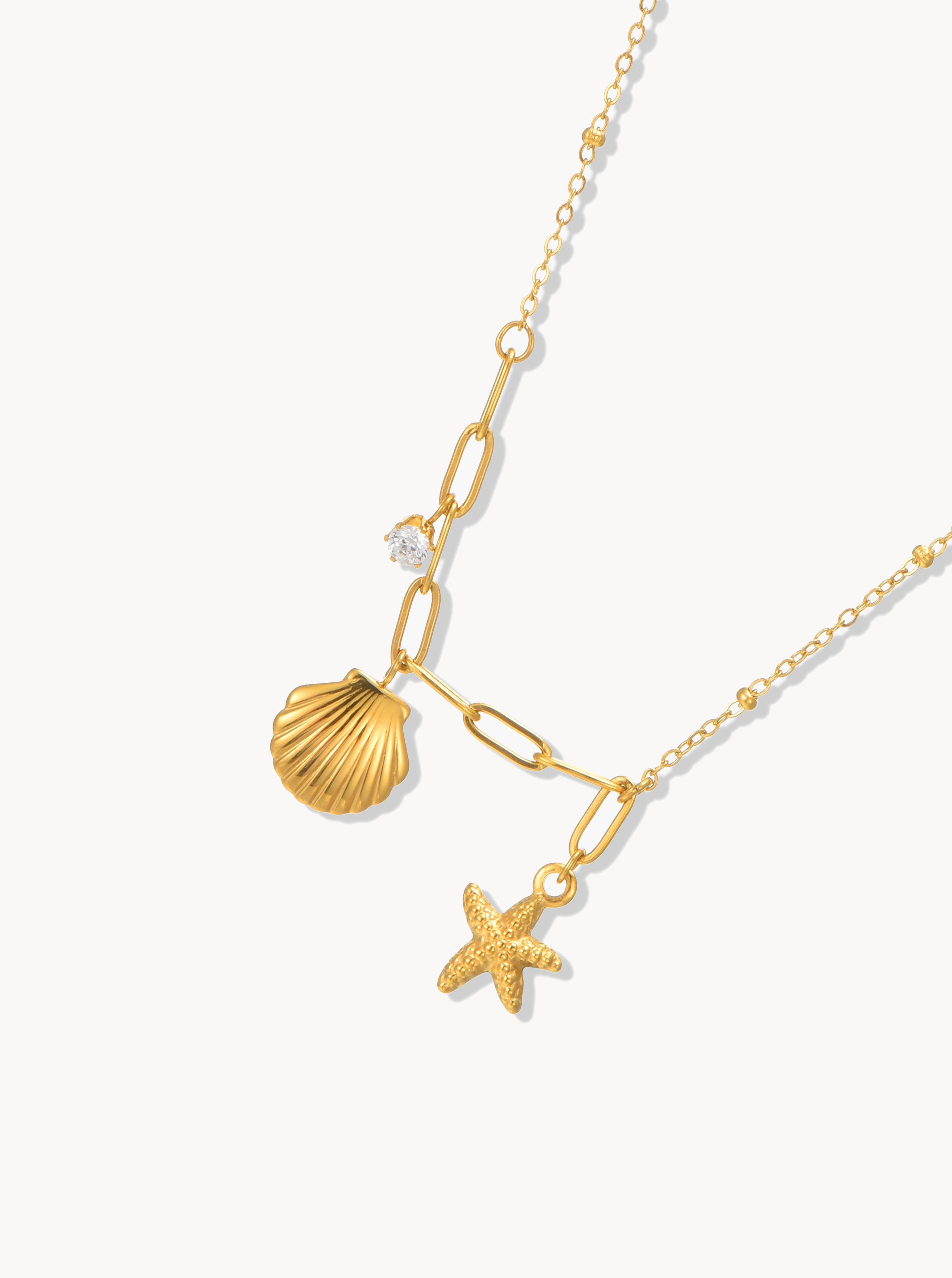 Ashley Shell & Starfish Necklace - Kuri Jewelry