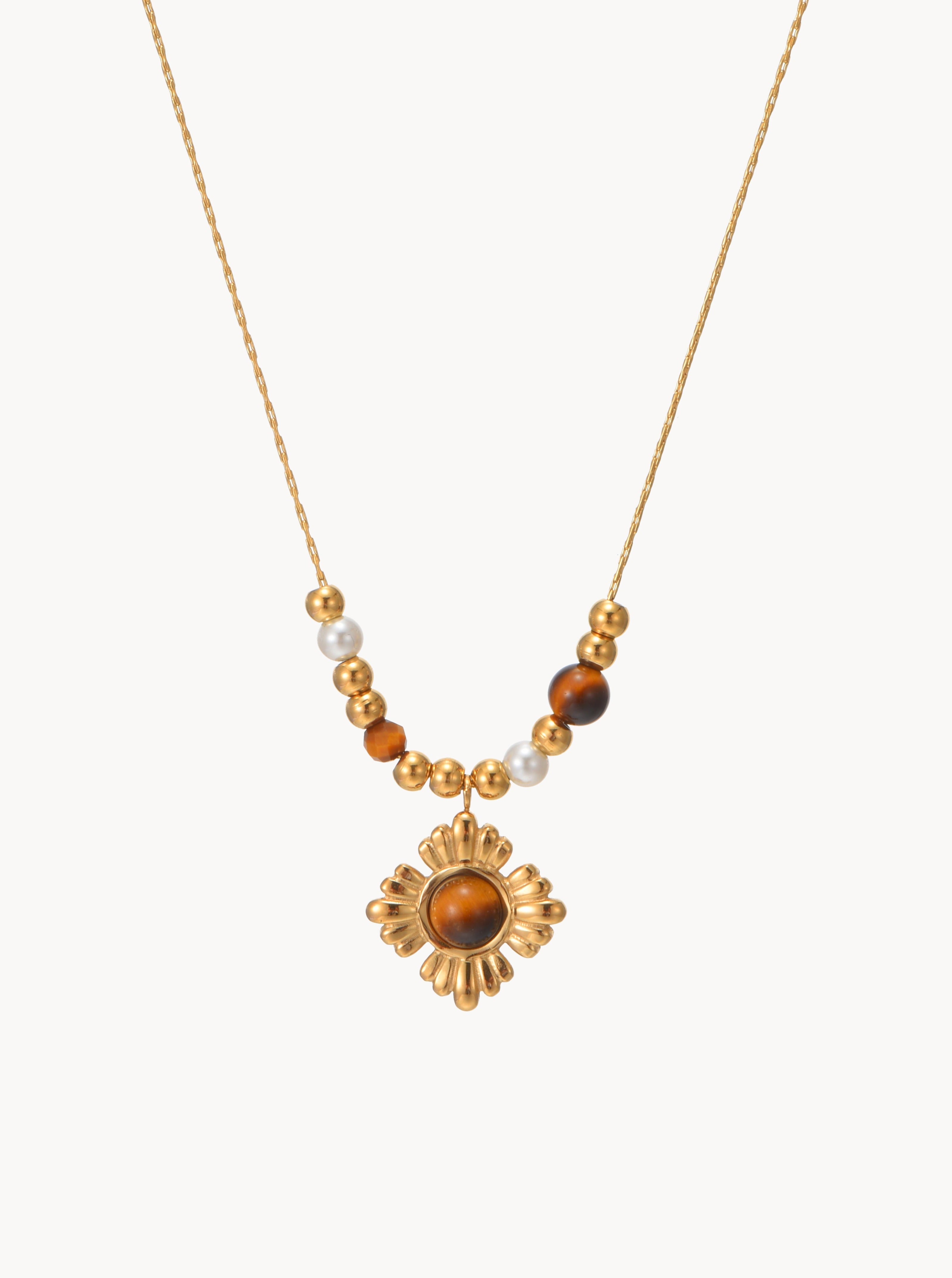 Juliana Necklace in Tiger's Eye - Kuri Jewelry