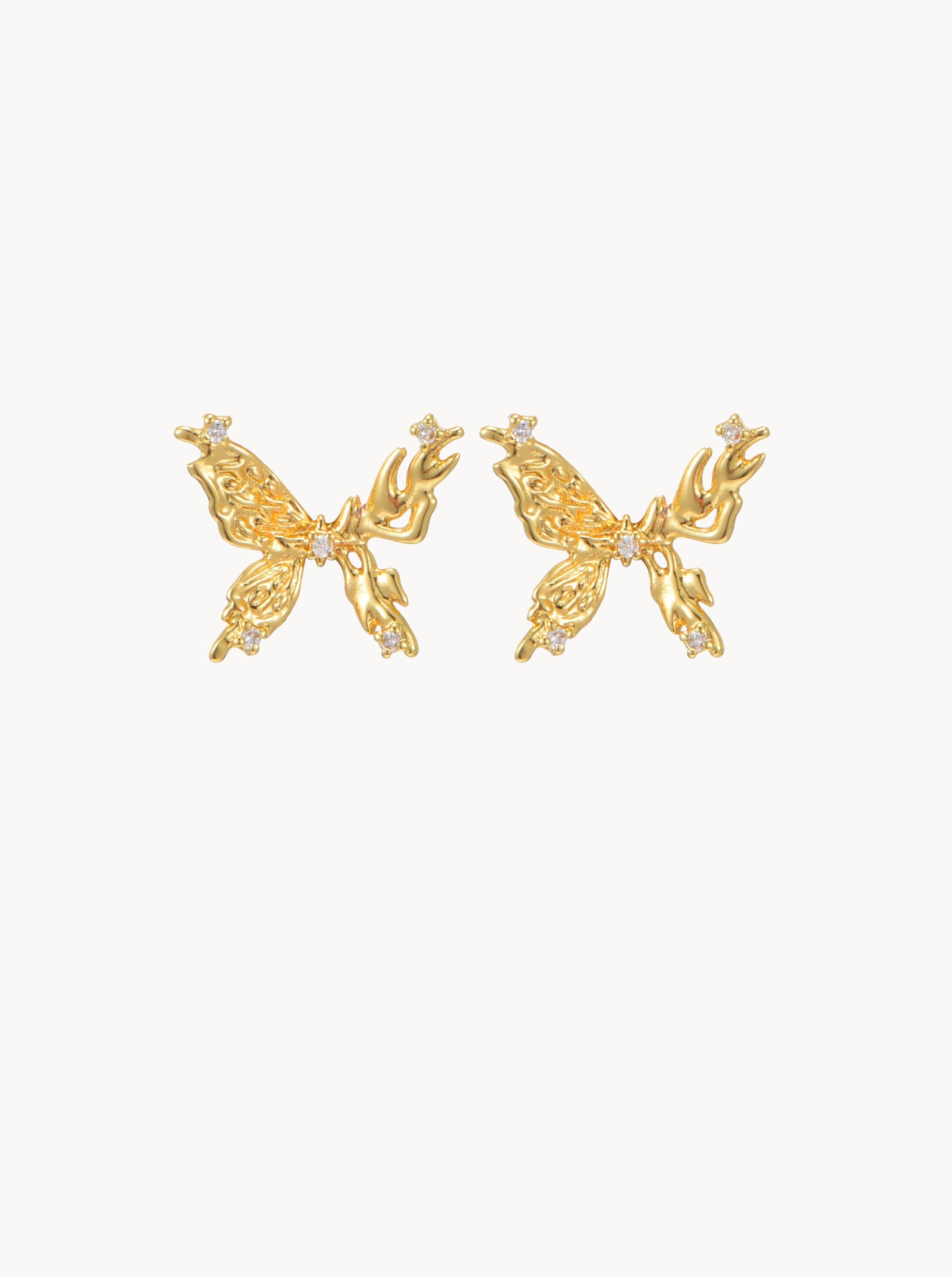 Stella Y2K Golden Butterfly Earrings - Kuri Jewelry