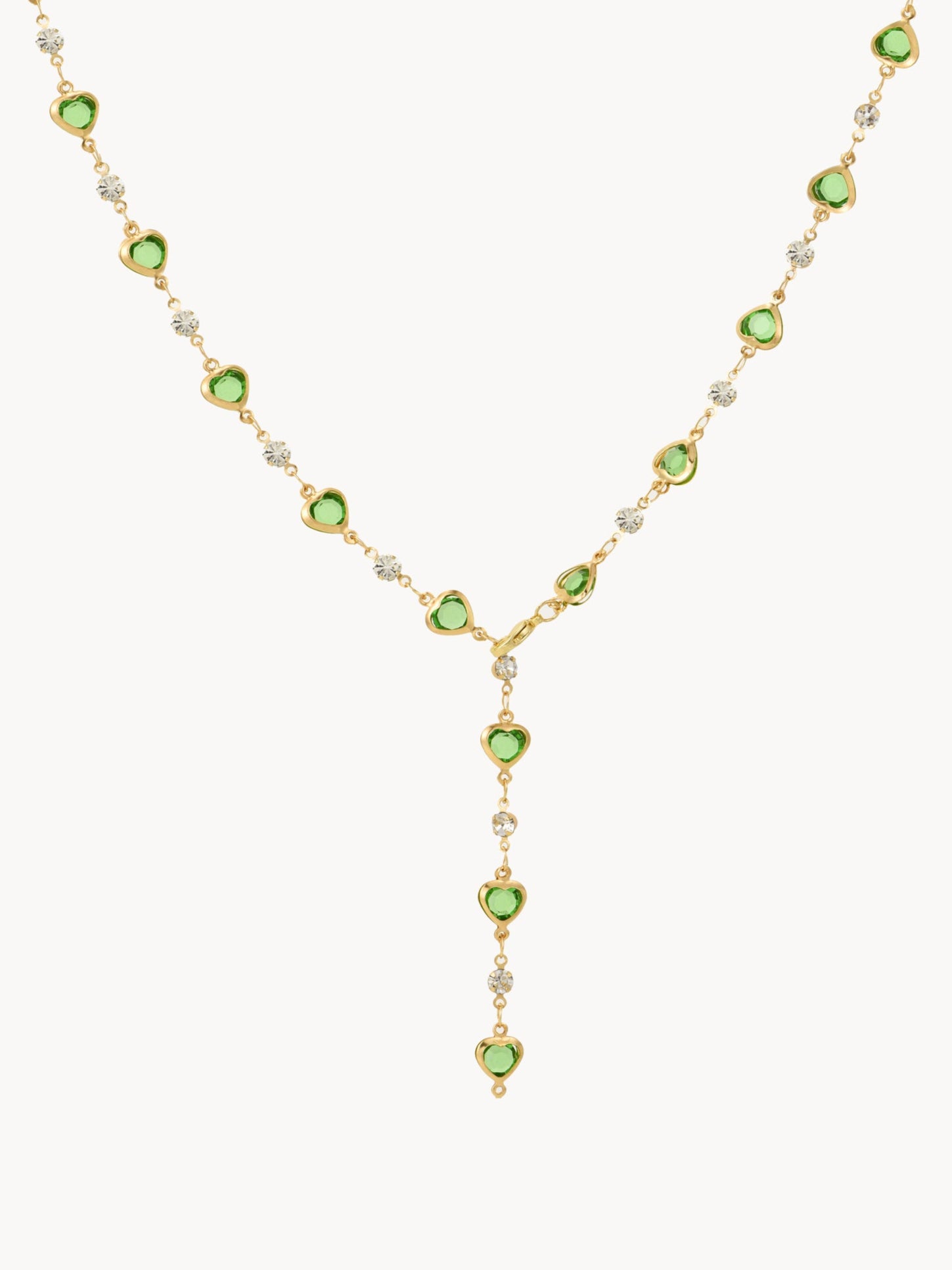 Margaret Green Hearts Chain Necklace
- Kuri Jewelry