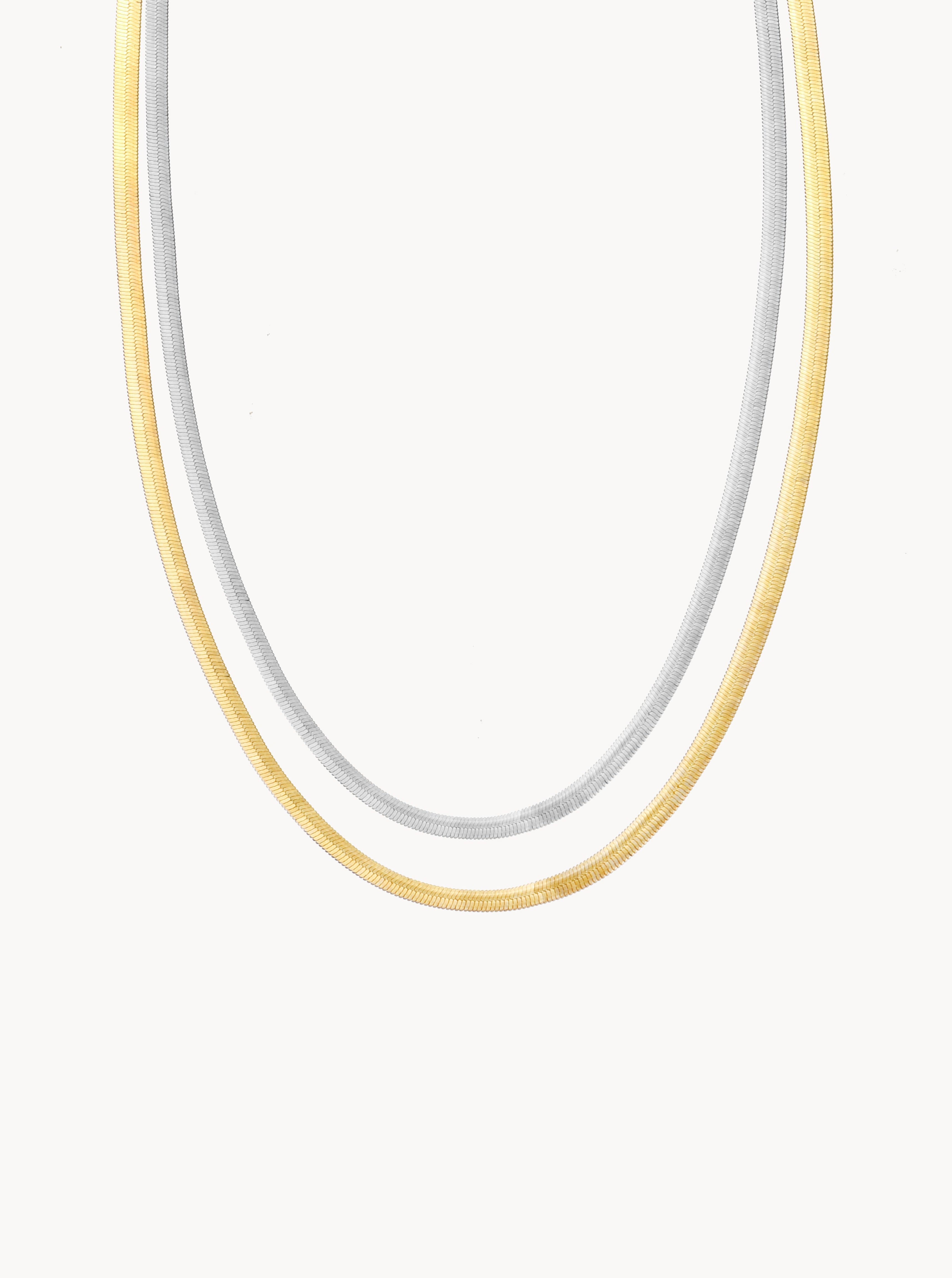 Mixed Metal Herringbone Waist Chain - Kuri Jewelry