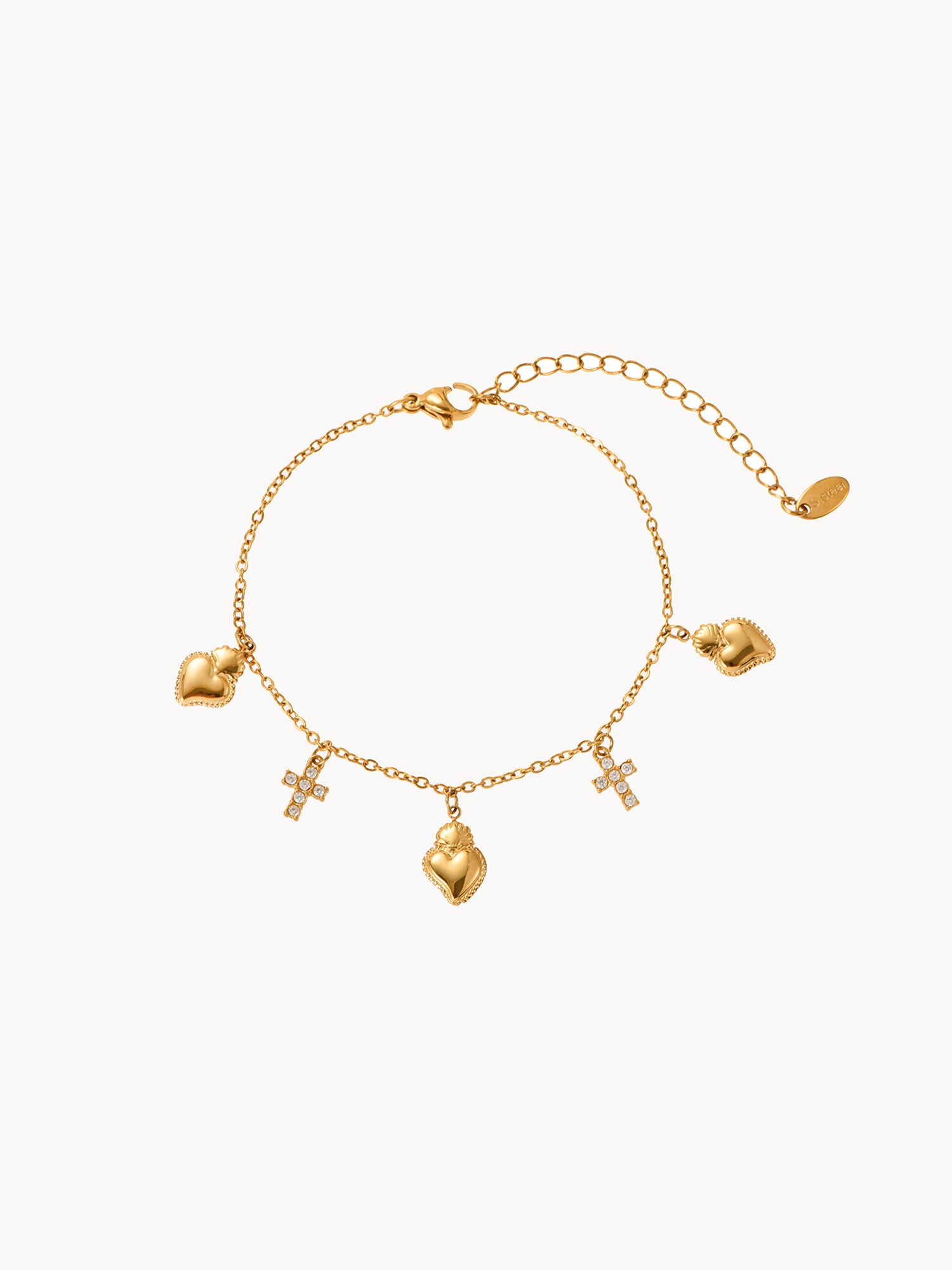 Sacred Heart Cross Bracelet | Elegant Minimalist Jewelry – Kuri