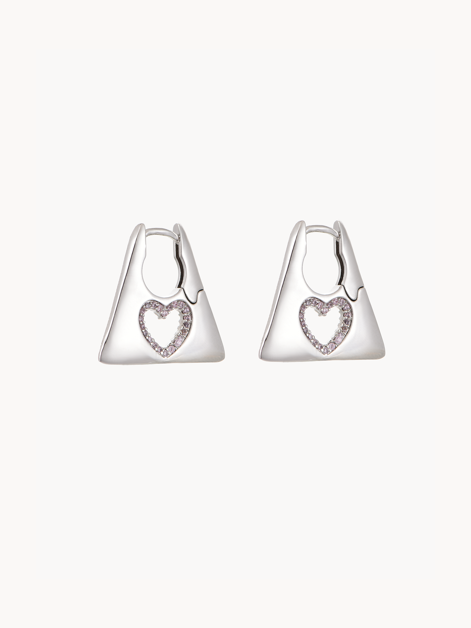 Zenobia Heart Silver Earrings