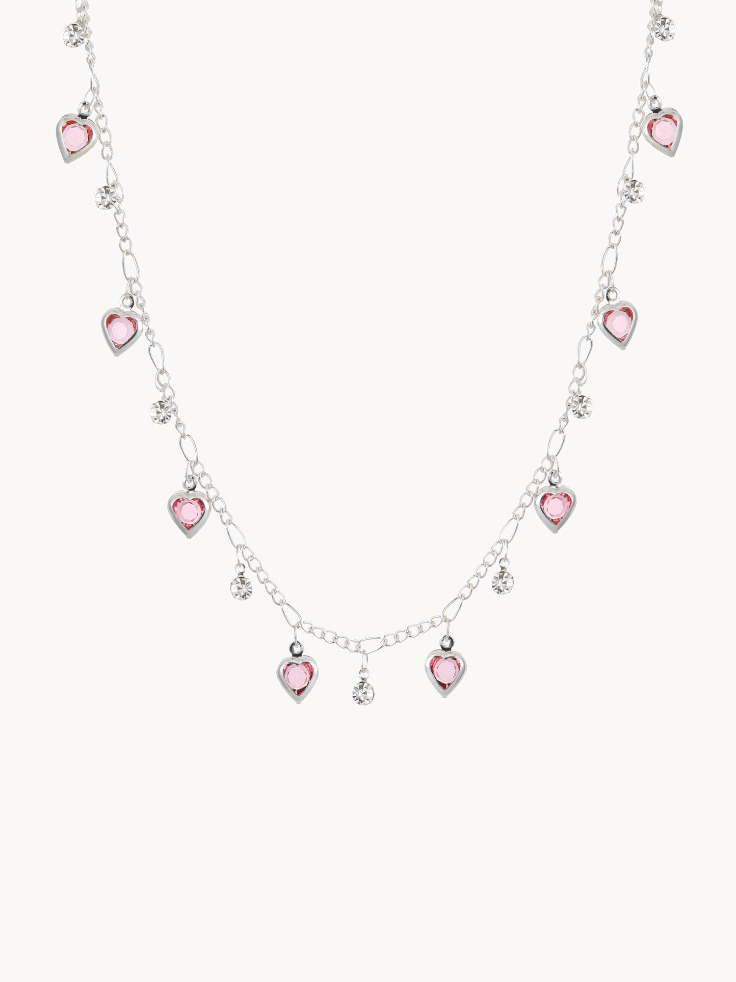 Ada Pink Hearts Chain Necklace - Kuri Jewelry