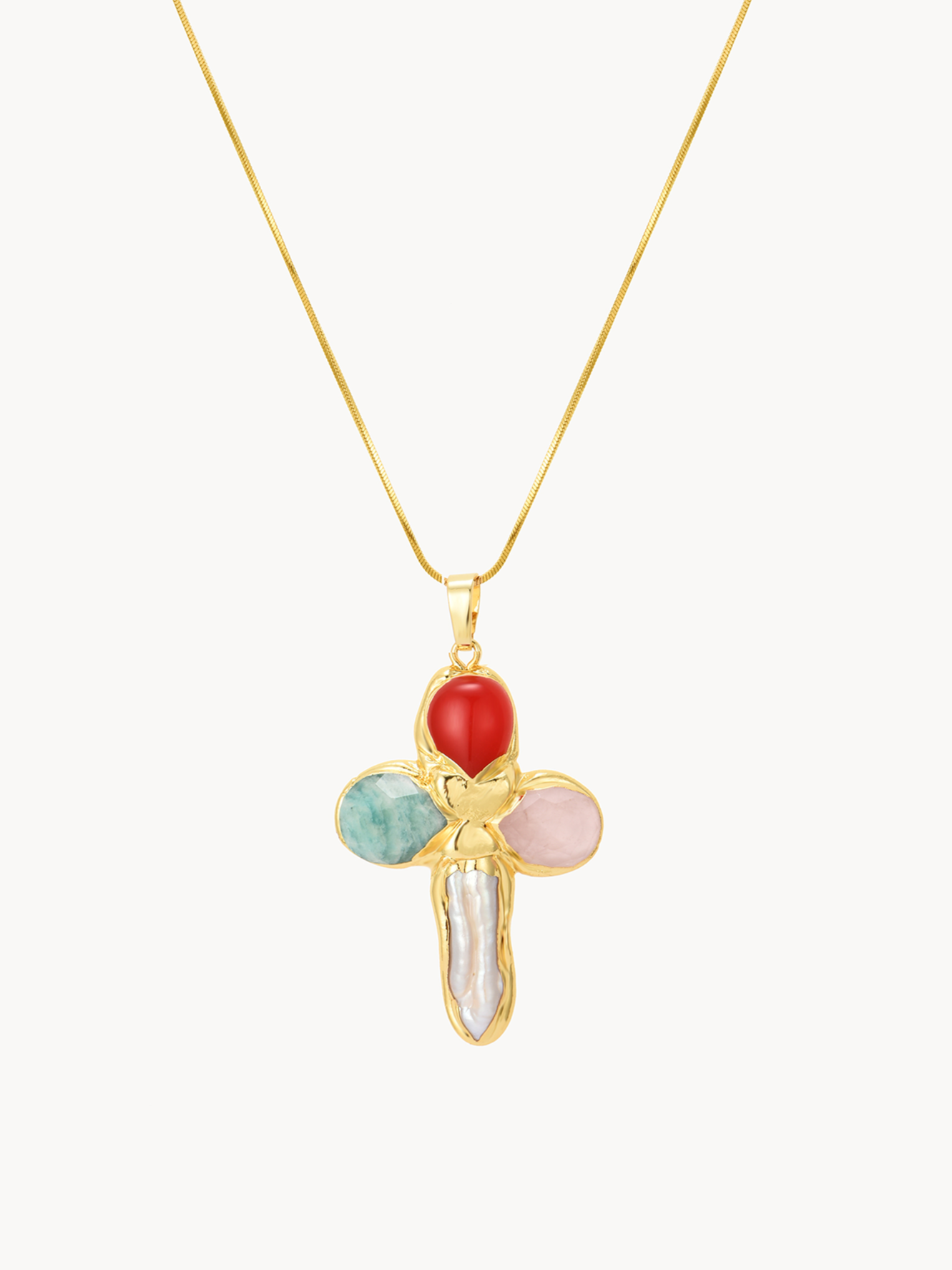 Dolores Colored Cross Necklace - Kuri Jewelry