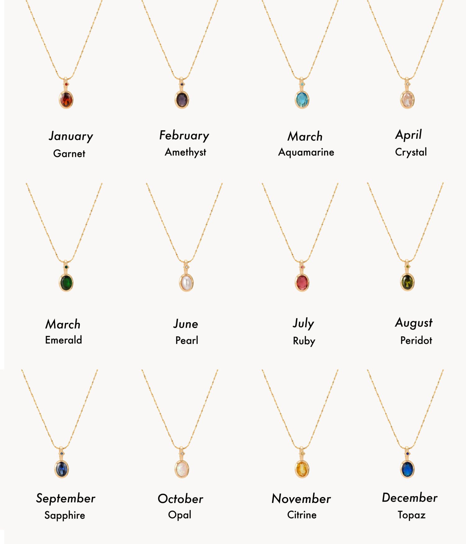 Birthstone Necklace Collection - Kuri Jewelry
