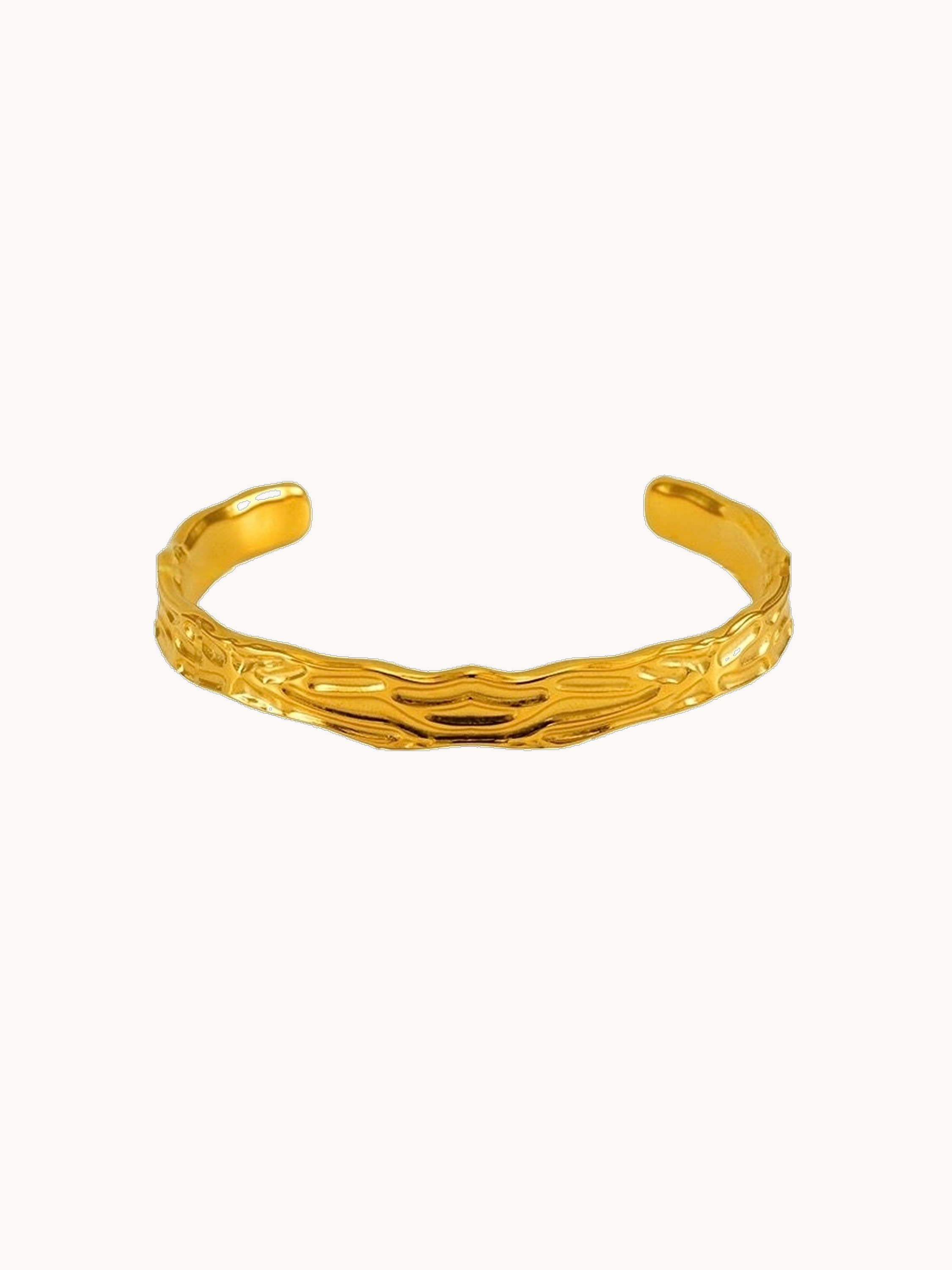 Yetta Golden Textured Bracelet - Kuri Jewelry