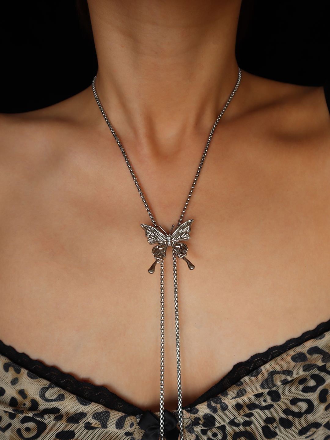 Eileen Silver Butterfly Necklace - Kuri Jewelry