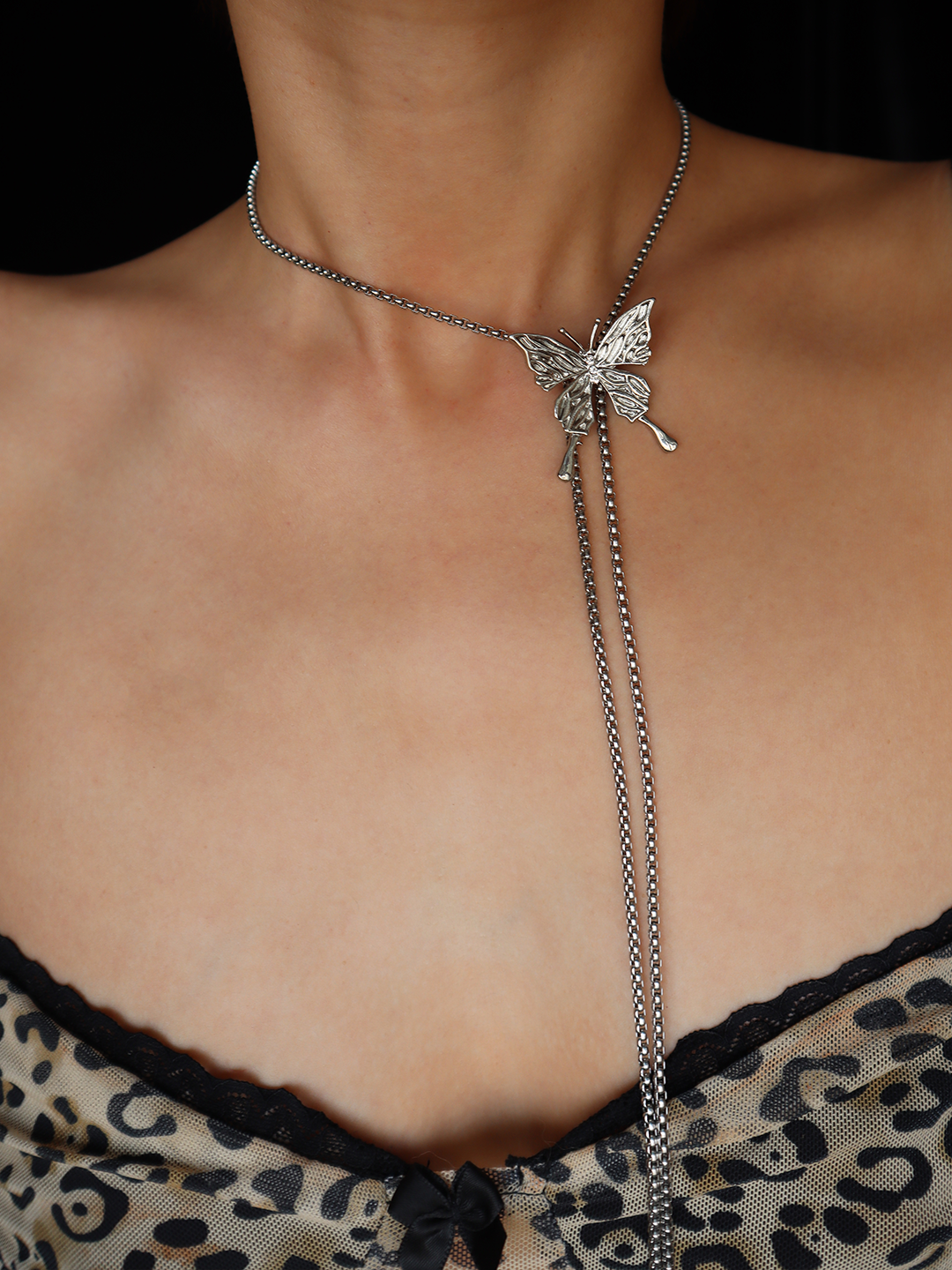 Eileen Silver Butterfly Necklace - Kuri Jewelry