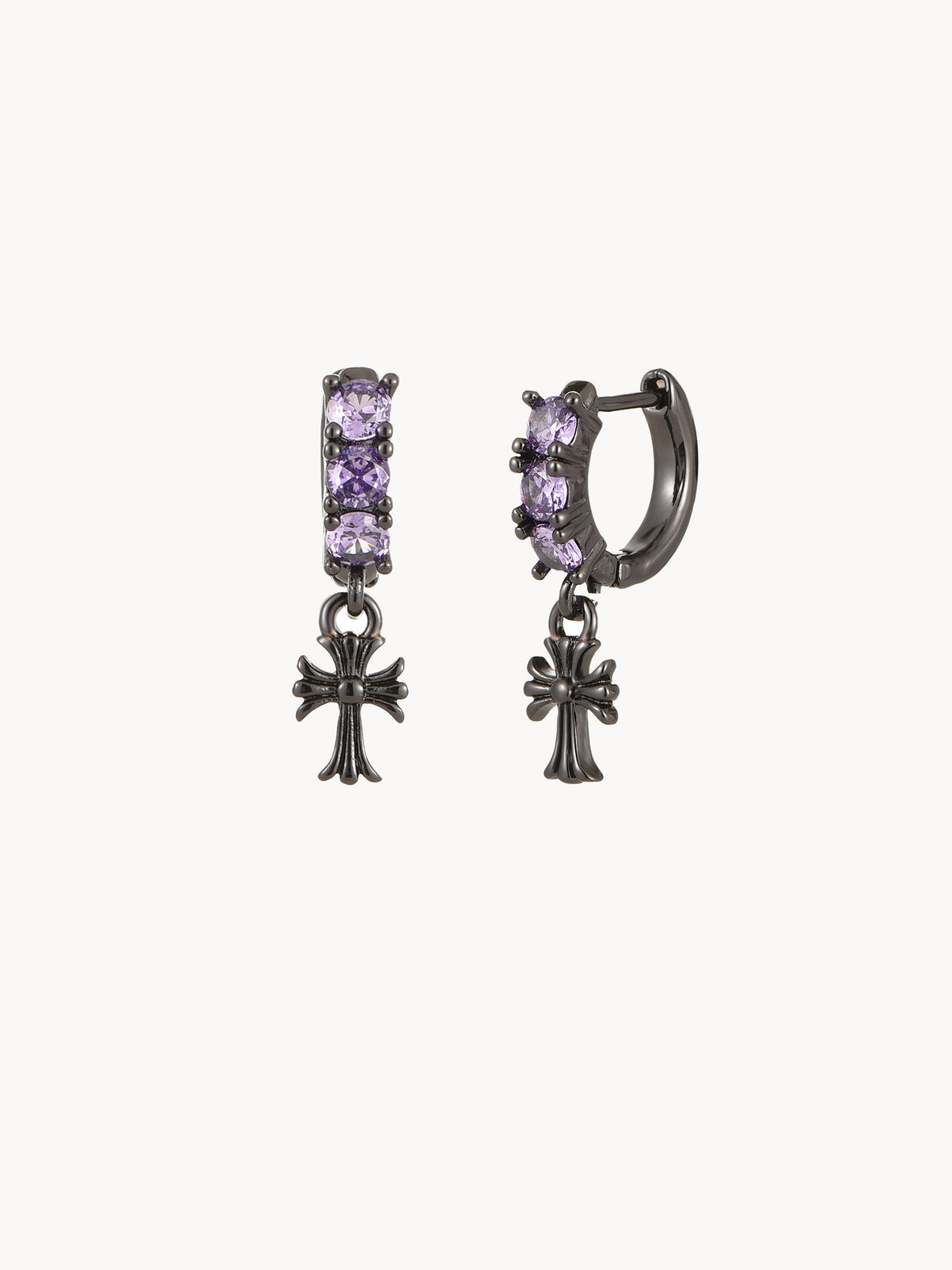 Goth Cross Hoop Earrings