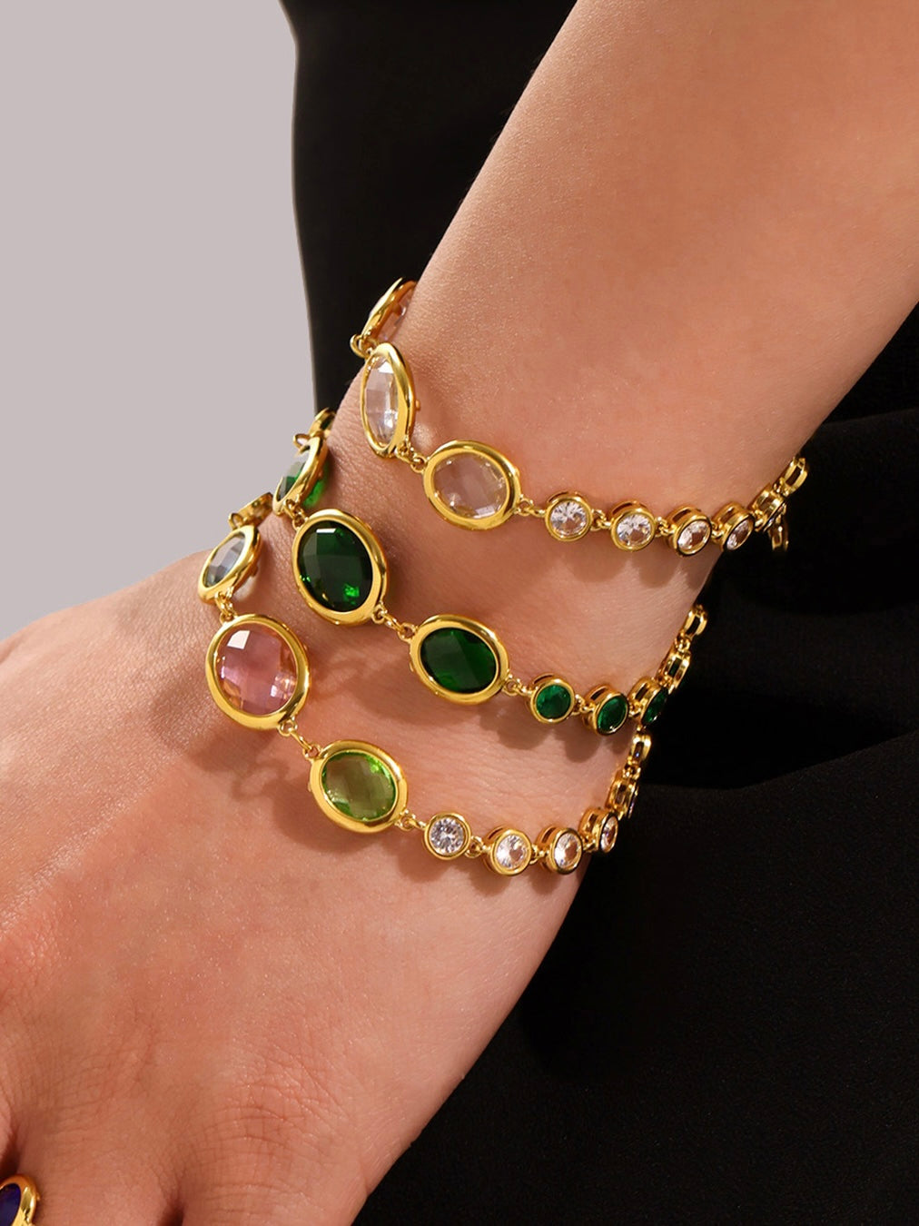 Lainey Glass Stone Bracelet - Kuri Jewelry