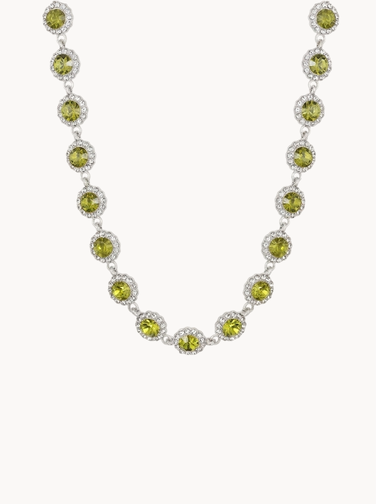 Iris Green Choker in Silver