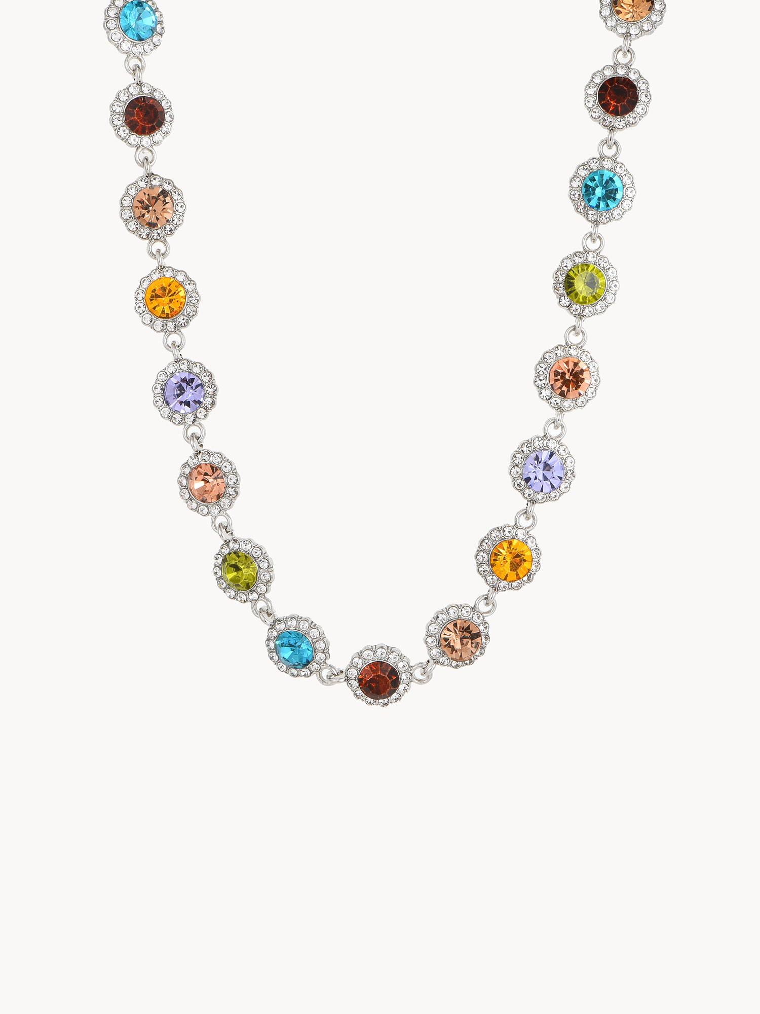 Iris Colored Silver Choker