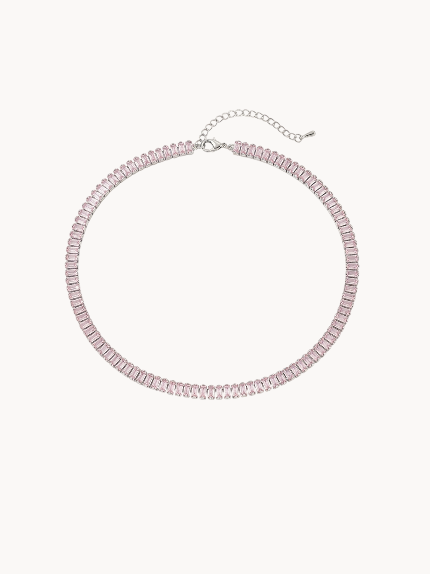 Josie Pink Choker Necklace in Silver - Kuri Jewelry